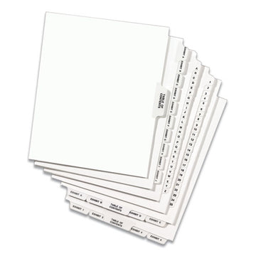 Avery® Preprinted Legal Exhibit Side Tab Index Dividers, Avery Style, 11-tab, 1 To 10, 11 X 8.5, White, 1 Set freeshipping - TVN Wholesale